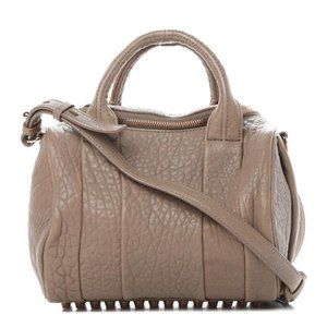 Alexander Wang Pebbled Rockie Latte Rose Gold Hardware Beige Lambskin Le…